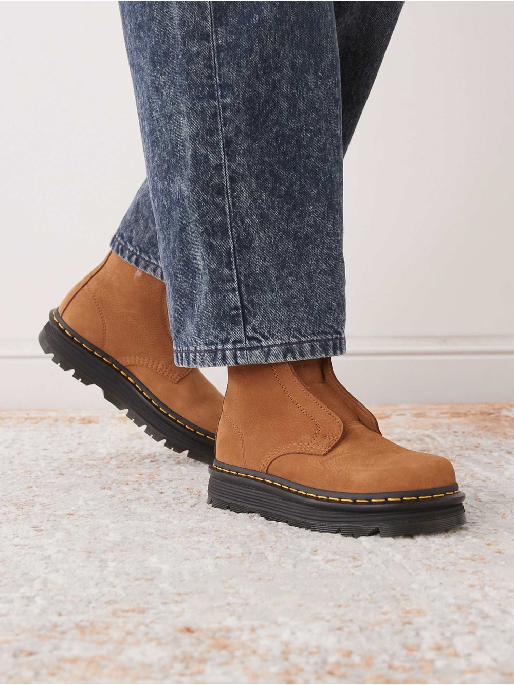 DR. MARTENS Zebzag Laceless Boot in Desert Brown Milled Nubuck - Picture 2 of 11